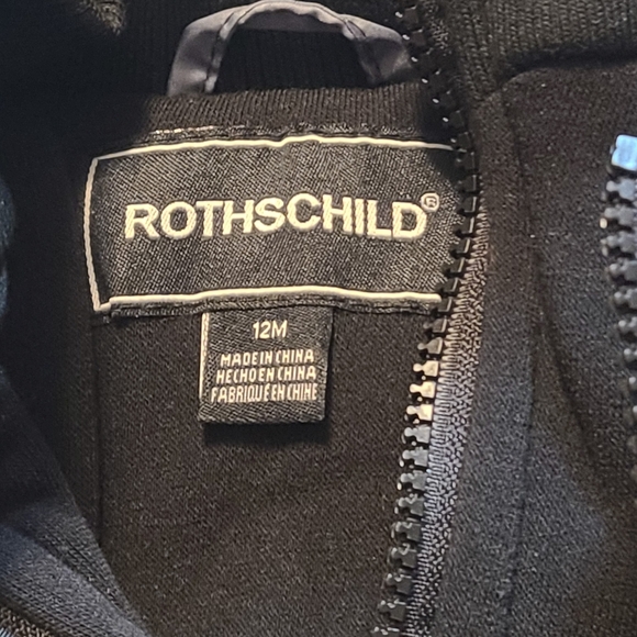 Rothschild Kids Black Puffer Jacket with Hood Lined NWT 12 Months - Picture 5 of 12